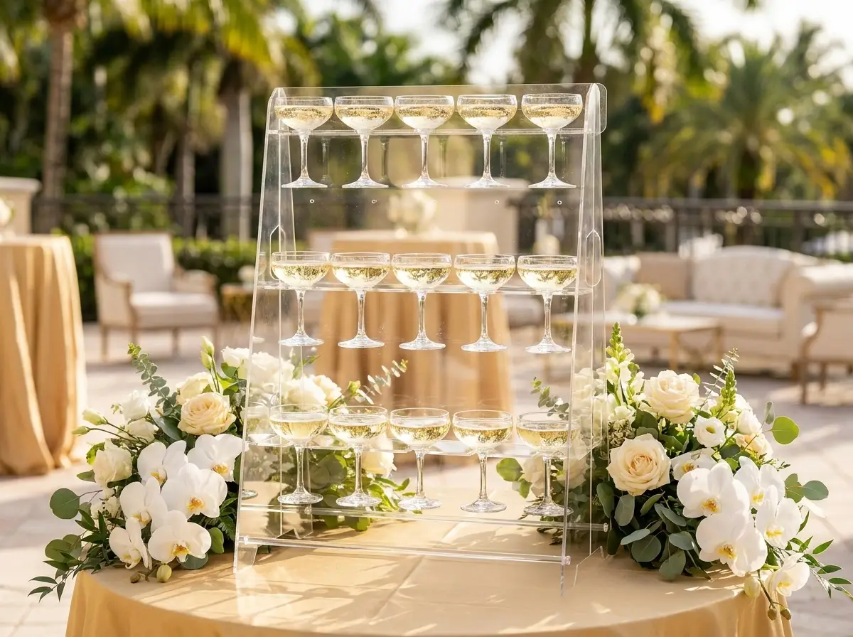 Acrylic champagne wall rental Tampa
